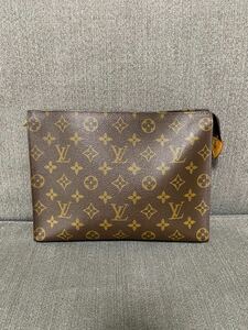 LOUIS VUITTON ルイ ヴィトン LV ポーチ モノグラム セカンドバッグ クラッチバッグ ポッシュ トワレット M47542 ブラウン カバン 1円〜