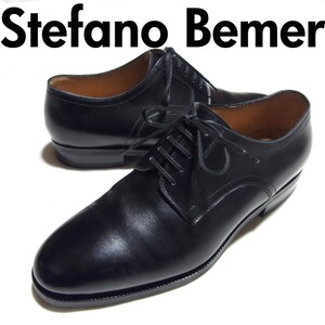 Stefano Bemer ステファノベーメル プレーントゥ レザー シューズ 39.5 黒 ブラック