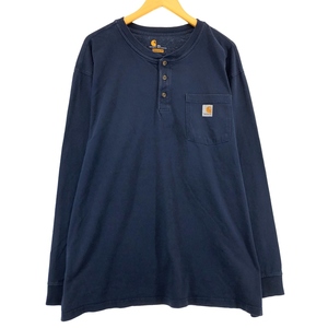 古着 カーハート Carhartt ヘンリーネック ロングTシャツ ロンT メンズXXL /eaa432744