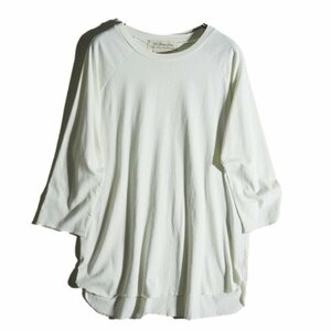 M4781f67　▼REMI RELIEF レミレリーフ アパルトモン 購入▼　23SS コットン ラグランスリーブ カットソー ホワイト / 白 Tシャツ 春夏