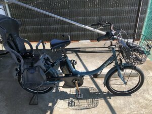 P8　中古電動アシスト自転車 1円売切り！ ヤマハ パスバディー 2人乗り 水色 配送エリア内は送料3800円でお届けします