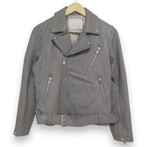 美品 22AW GRACE CLASS グレースクラス レザー スタッズライダースジャケット サイズ38 グレー ◆