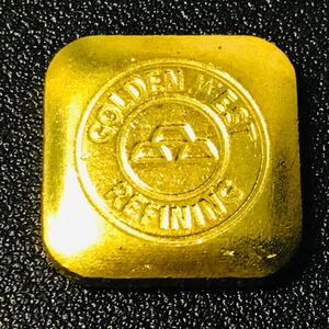 金貨　金塊　Golden West オーストラリア　古銭 コイン 竜 蔵品　骨董品　 四角金貨 (k-998)