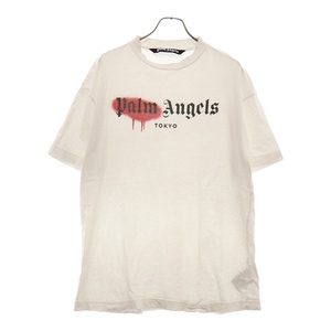 Palm Angels パームエンジェルス 東京プリントデザイン クルーネック半袖Tシャツ カットソー ホワイト PMAA001S20413059