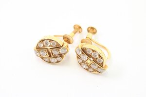 Cartier カルティエ K18YG/750 ダイヤモンド イヤリング レディース アクセサリー ジュエリー 3352-A②