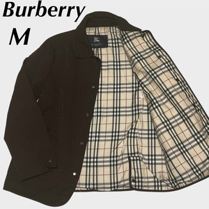 《美品》Burberry キルティング ジャケット 裏地総柄 ノバチェック ブラウン 9サイズ M レディース