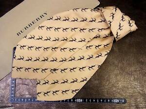 ●bv1873●良品●バーバリー【鹿】【BURBERRY】【アスコットタイ】ネクタイ