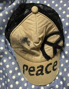 ダメージメッシュキャップ peace ピース男女兼用