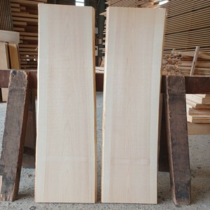 A-1764 　国産ひのき　耳付板　2枚セット　テーブル　棚板　看板　一枚板　無垢材　桧　檜　DIY