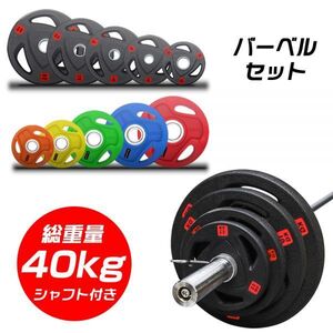 バーベル プレートセット 40KG バーベルシャフト ダンベル アイアンプレート ベンチプレス 滑止め 鉄アレイ 筋トレ器具BFP01+02+YUL