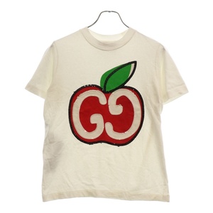 GUCCI グッチ GGアップル スパンコールプリント半袖Tシャツ 580762 XJB7U レディース ホワイト