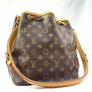 1円 ■最高級■ LOUIS VUITTON ルイヴィトン M42226 モノグラム プチノエ 巾着型 ワンショルダーバッグ 肩掛けかばん ブラウン A4 バケツ