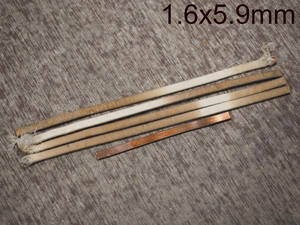 1.6 x 5.9 mm 、 3 x 10 cm 、ロシア製究ヴィンテージキュービックワイヤー平角銅棒 綿で包んだ 1970年台
