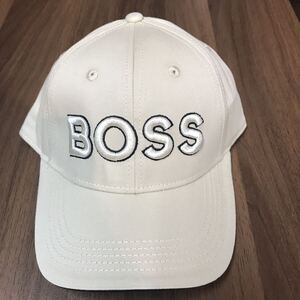 ヒューゴボス キャップ BOSS ロゴ刺繍入 CAP 帽子 男女用 ベージュ Beige 系　フリーサイズ　未使用