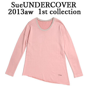 2013aw 新品 SueUNDERCOVER 裾カール アシメ ロンT 定価13.650円 size2 ピンク アンダーカバー カットソー 刺繍