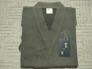 1点のみ 岡山 井原 日本製 藍の里 刺し子作務衣 上着 LLサイズ グレー 最高級 和装 和服 甚平 法衣 袈裟 仏教 装束 仏具 威儀 職人 倉敷