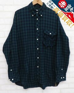 8T4589/TheSoloist side back zip not button down shirt ss.0011b ソロイスト チェックシャツ