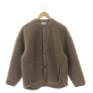 ハイク HYKE FAUX SHEARLING JACKET ボアジャケット アウター ノーカラー 1 ブラウン 202-17176 /MI ■OS レディース