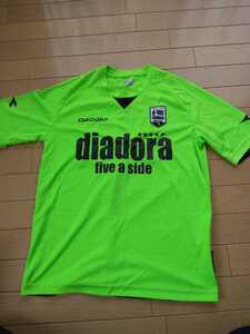 ★ Diadora D-Fas Five a Side Tシャツ フットサル 蛍光 黄緑色 緑 3 背番号3 服 送料無料