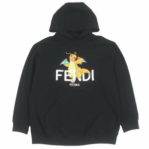 極美品□FENDI フェンディ FRGMT ヒロシフジワラ 24SS FS9627 ポケモンコラボ カイリュー ズッカ パーカー フーディー 黒 XS 正規品