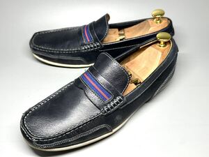 【即決】Clarks メンズ 7 25.5cm クラークス ネイビー コインローファー スリッポン 革靴 本革 くつ ビジネス カジュアル 