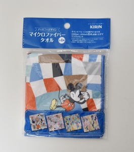 【未開封品】ディズニーデザインマイクロファイバータオル（キリンノベリティ　ミッキーマウス）