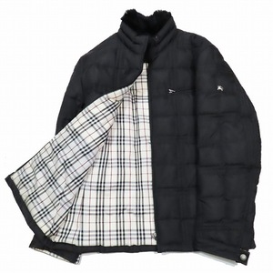 バーバリーブラックレーベル BURBERRY BLACK LABEL キルティング ダウンジャケット 中綿ブルゾン M 黒 BMP11-523-09/12YBA11 メンズ