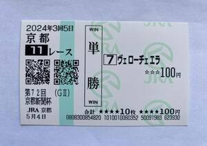 ヴェローチェエラ　京都新聞杯　現地単勝馬券