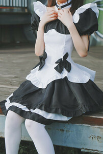 【萌】レディース メイド服 lolita 仮装 学園祭 メイドカフェー セクシー コスプレ衣装