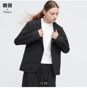 感動 ジャケット セットアップ 可能 XL 黒 UNIQLO ユニクロ theory セオリー コットンライク 447469 MB まとめ げんじ Genji 