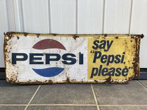 ビンテージ 大型 看板 ペプシ PEPSI 1960s 幅78cm / アメリカ 世田谷ベース 昭和レトロ
