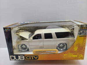 1:24 2000 CHEVY SUBURBAN 1/24 シボレー サバーバン Chevrolet Suburban ホワイトパール カスタムホイール Jada TOYS DUB CITY ローダウン