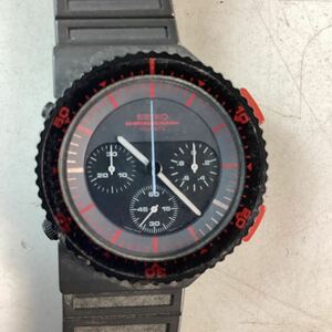 d5528 SEIKO スピードマスター ジウジアーロ クロノグラフ 7A28-6000 セイコー ブラック クオーツ メンズ 腕時計 不動品 ジャンク