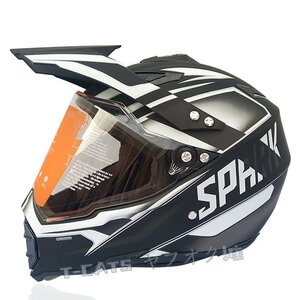 ☆新品バイクヘルメット オフロード用 フルフェイスヘルメット モトクロス S-XL サイズ選択可 サイズ:L シルバー