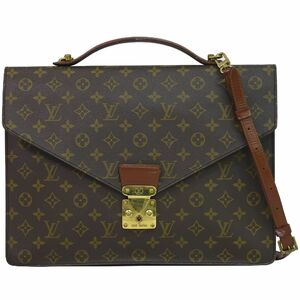 本物 ルイヴィトン LOUIS VUITTON LV ポルトドキュマン バンドリエール 2WAY ビジネスバッグ ショルダーバッグ ブラウン M53338