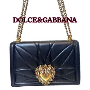 DOLCE&GABBANA ドルチェアンドガッパーナ ショルダーバッグ ハンドバッグ 2way キルティング ハート ゴールド金具