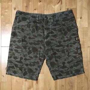 URSUS BAPE camo ハーフパンツ Lサイズ グレー a bathing ape shorts tet エイプ ベイプ アベイシングエイプ ショーツ 迷彩 NIGO y3818