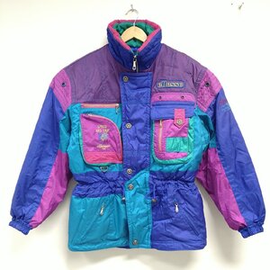 (^w^)b 日本製 ellesse エレッセ 80s 90s ヴィンテージ スキー ウィンター ウェア ジャケット アウター ゴールド ウィン 青紫系 L 8615ｗE