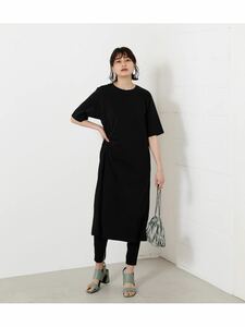 AZUL BY MOUSSY（アズールバイマウジー） TWIST SLIT HALF SLEEVE TOPS/ツイストスリットハーフスリーブトップス　ワンピース　黒ブラック