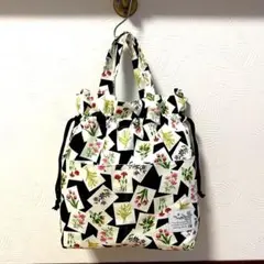 トートバッグ《花柄♦︎A4》巾着バック　ハンドメイド