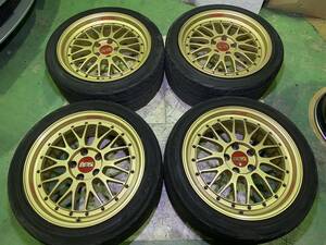 希少 限定モデル 軽量 鍛造 BBS LM F1 フルゴールド 18インチ LMP078 8J +35 LMP077 9J +42 PCD114.3 5H FORGED 赤キャップ 段リム 深リム 