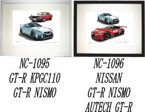 NC-1095スカイラインGT-R・NC-1096 MOTUL AUTECH GT-R限定版画300部 直筆サイン有 額装済●作家 平右ヱ門 希望ナンバーをお選びください。