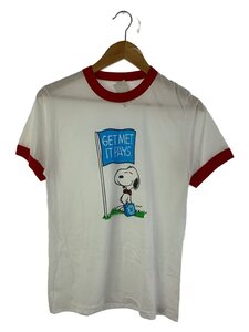 SCREEN STARS◆Tシャツ/M/コットン/WHT/80s/PEANUTS/スヌーピー/リンガーT