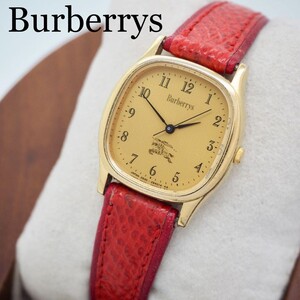 67 Burberrys バーバリー時計　 レディース腕時計 ゴールド レッド