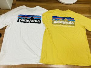 patagonia パタゴニア p6 半袖Tシャツ 2枚セット　オーガニックコットン　白　イエロー　レギュラーフィットＭサイズ　美品