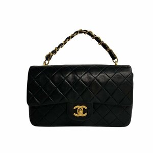 極 美品 カード シール有 1番台 CHANEL シャネル マトラッセ ココマーク 金具 ラムスキン チェーン ハンドバッグ ブラック 35759