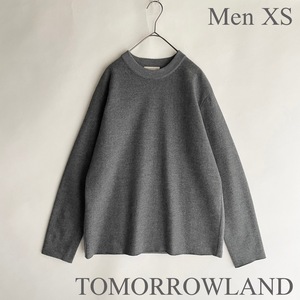 TOMORROWLAND トゥモローランド 切り替え コンビ ニット ウール プルオーバー ドッキング クルーネック デザイン グレー size XS sk