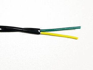 KTD モールド線 #2MH0.5 Y-G (ETFE) 1m～ 2芯 0.5sq（AWG20相当）（黄/緑）温度用