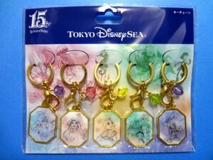 【廃盤】 TDS/東京ディズニーシー★キーチェーン 5種類 セット/15周年★送料360円～