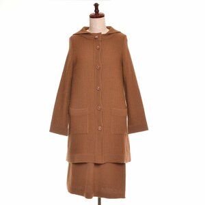 ◇512251 courreges クレージュ ac セットアップ ◇ニットワンピース フード脱着コートカーディガン 2着セット サイズ38/40 レディース